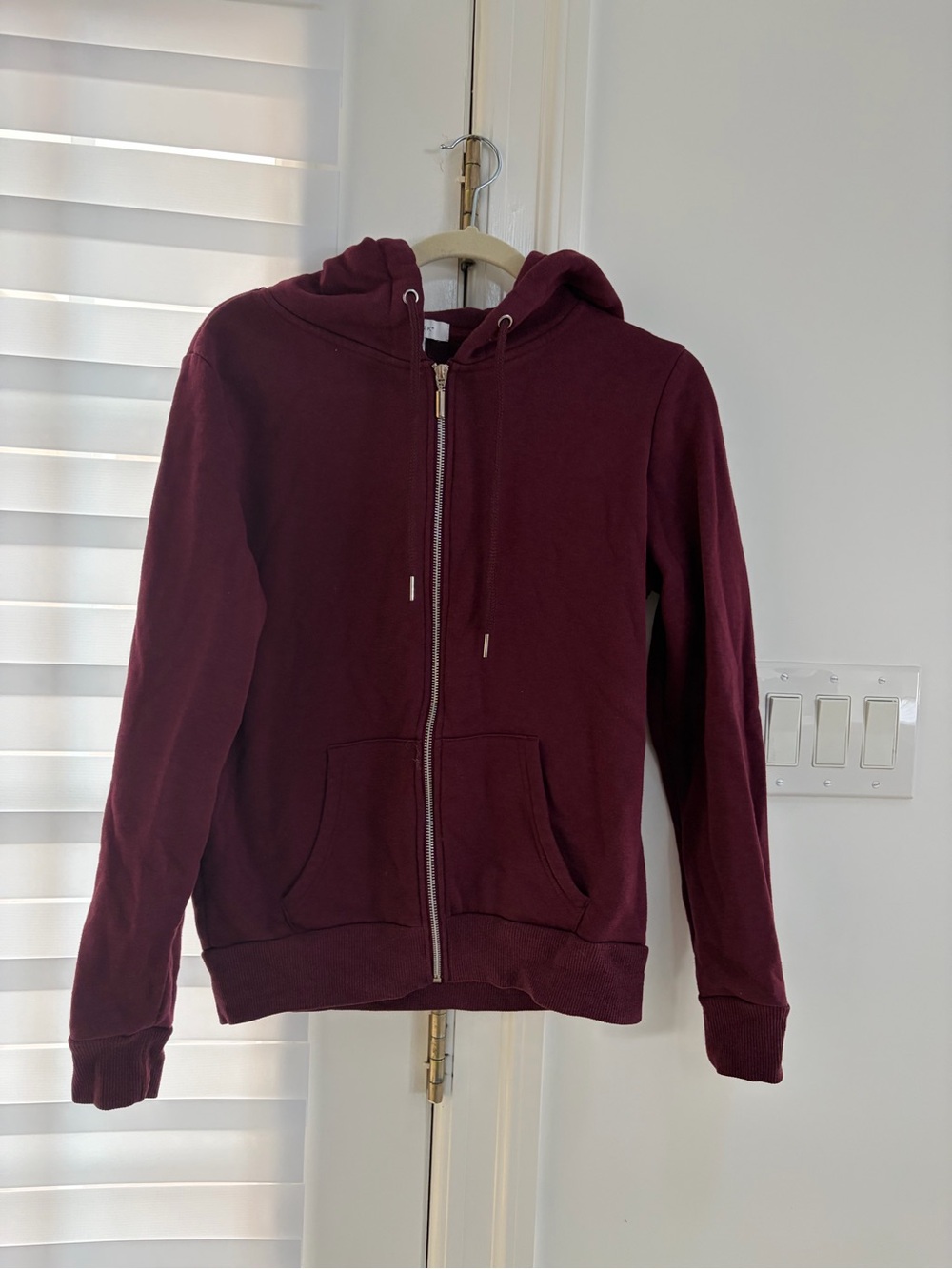 Maroon Zip-Up Hoodie Jacket